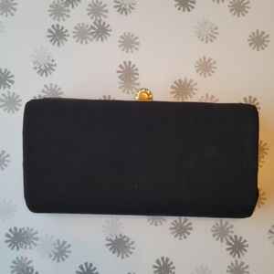 Vintage black fabric clutch